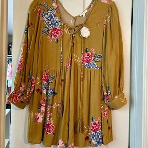 NWT ODDY Boho Hippie Tunic Top